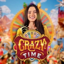 Crazy Time slot logo by Evolution at Locowin Casino