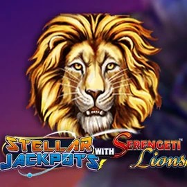 Stellar Jackpots with Serengeti Lions online game logo by Lightning Box Game on locowinjuego.es